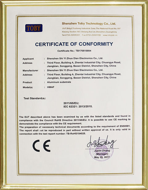 Trung Quốc Shenzhen Yizhuo Electronics Co., Ltd Chứng chỉ